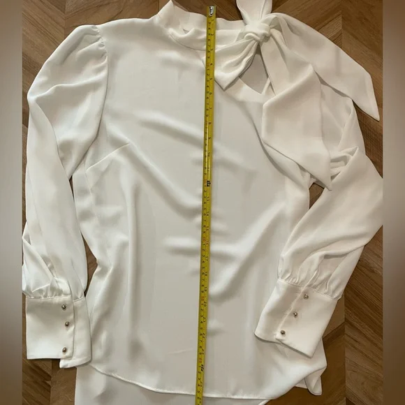 River Island Ivory Blouse with Statement Bow - Picture 1 of 5